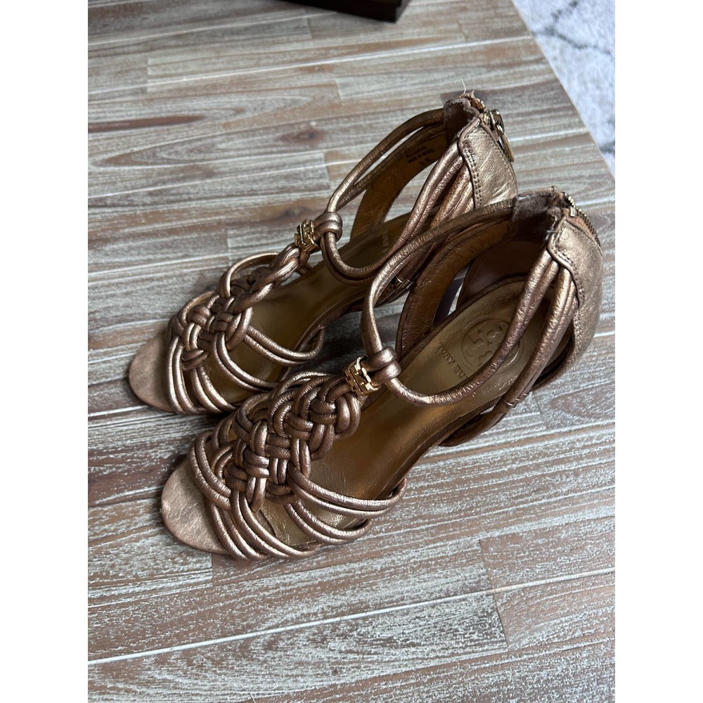 Tori Burch Gold Strappy Sandals  Size 8